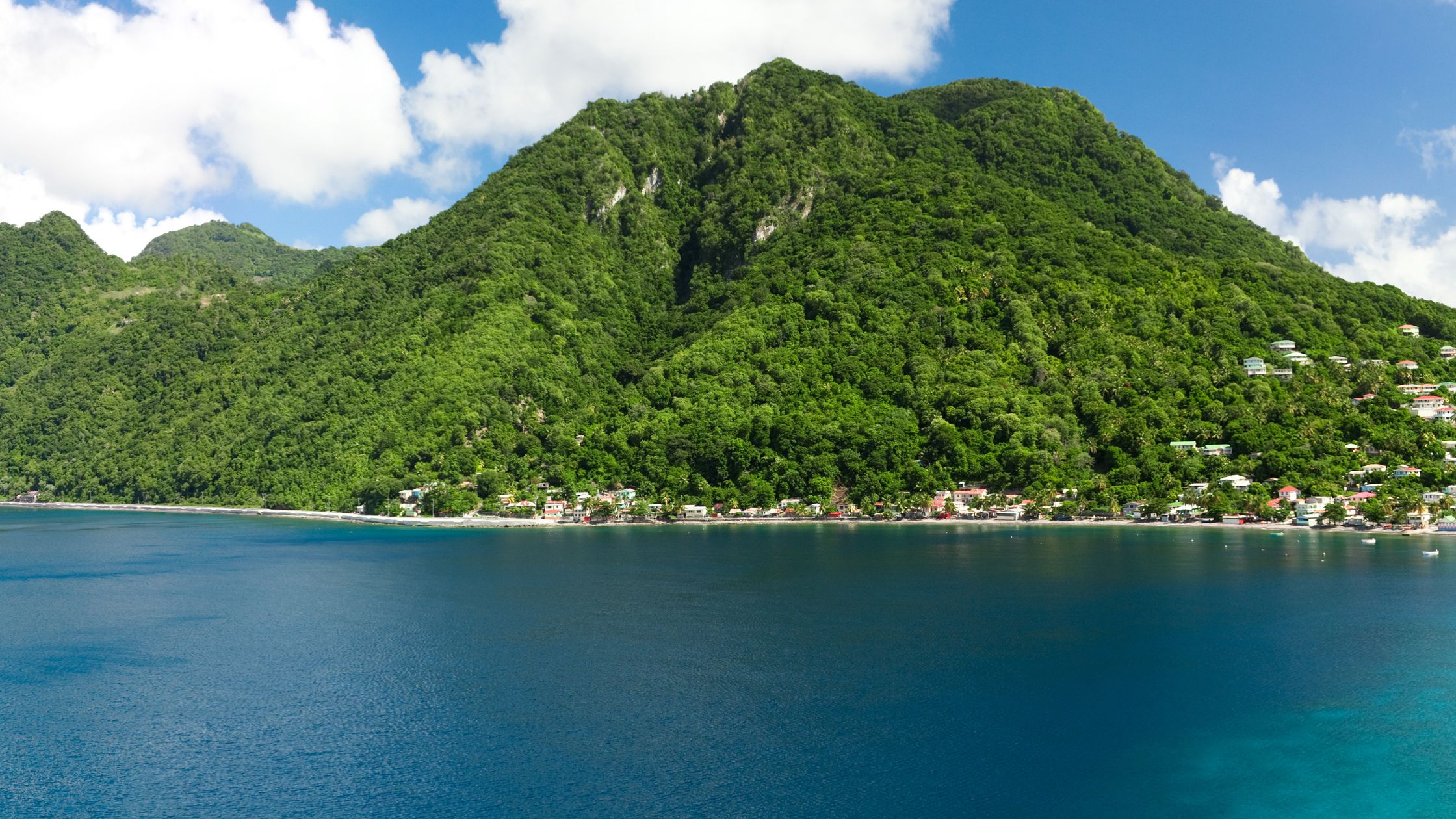 Dominica's Scotts Head Village. Dominica aims to be the first climate-smart country in the world